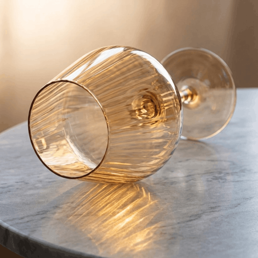 Amber Radiance Crystal Wine Glass - Set of 2