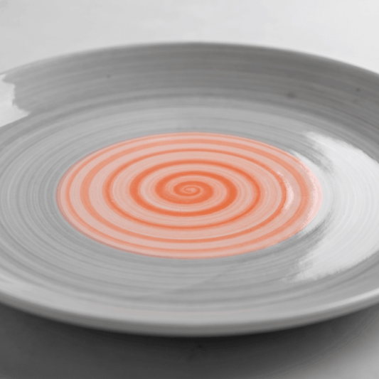 prdct_Rainbow Collection - Grey+Pink - Round Side Plate - 7 inch