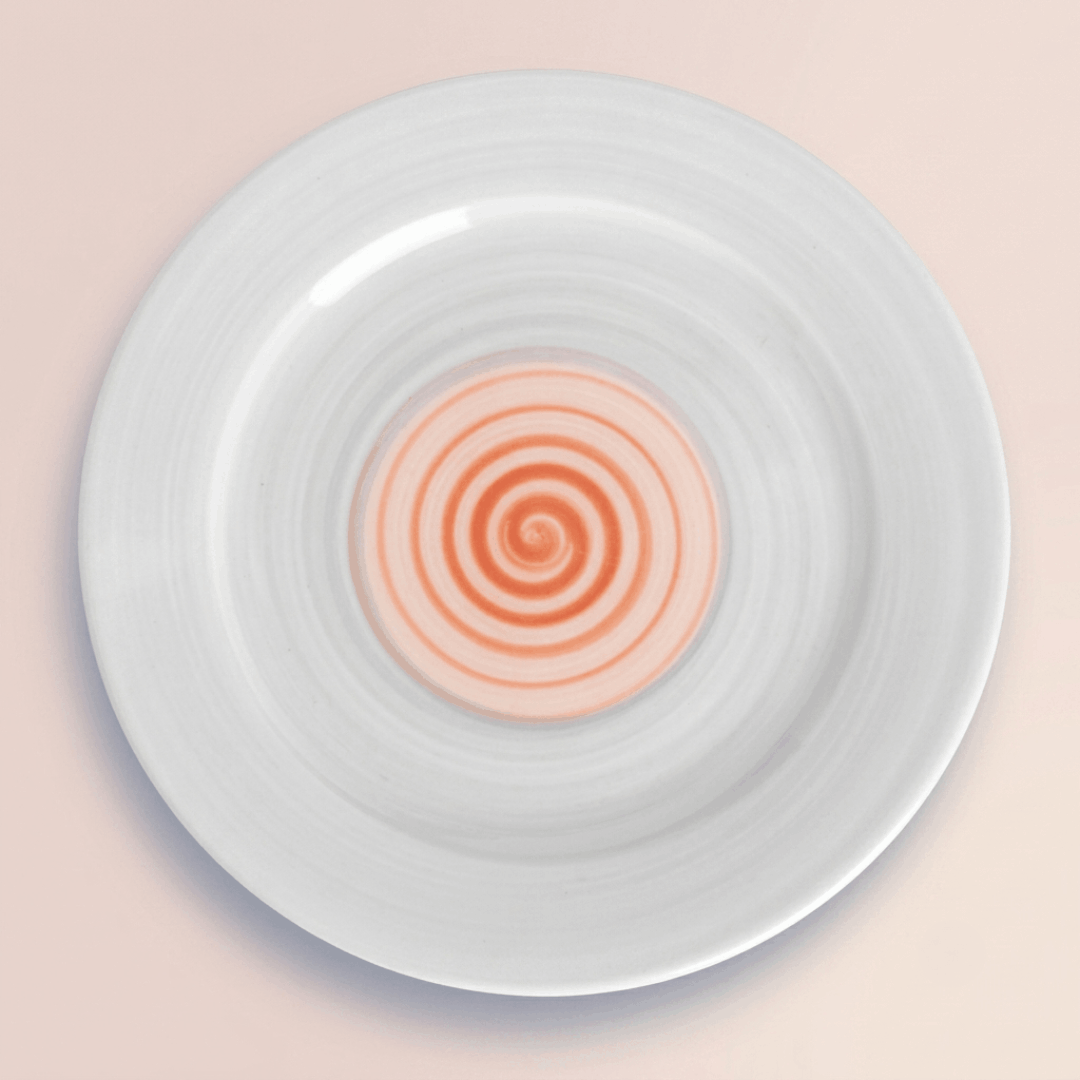 Rainbow Collection - Grey+Pink - Dinner Flat Plate - 10 inch