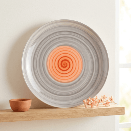 prdct_Rainbow Collection - Grey+Pink - Round Dinner Plate - 10 in