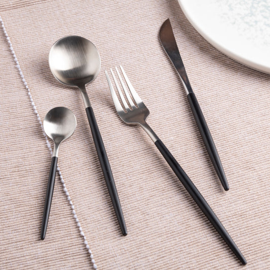 prdct_Manhattan Mood - Black Silver Cutlery Set of 4