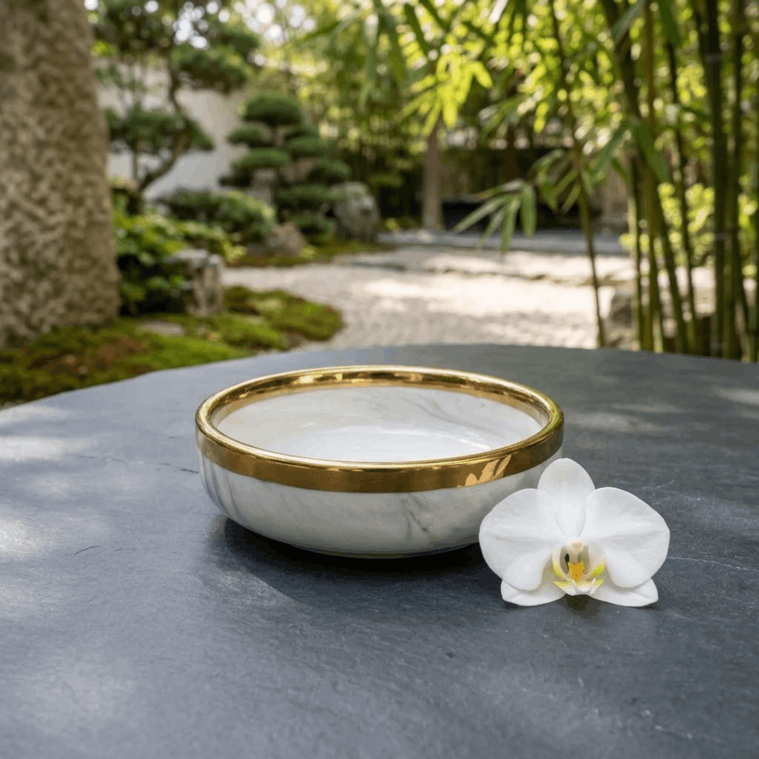 Pacific Grey Marble Collection - Small DIsh - 3.5 inch