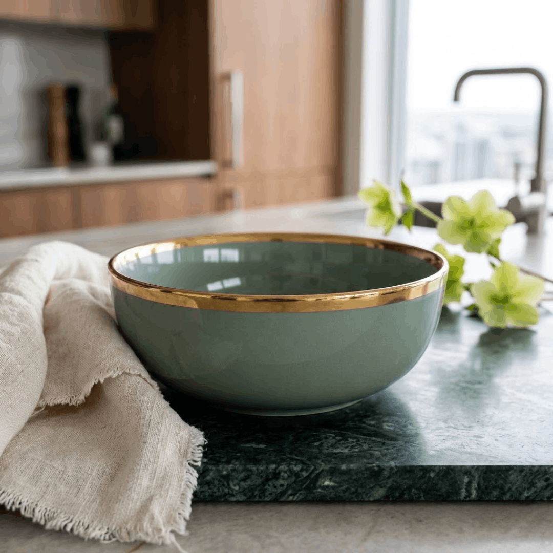Olive Green - Serving Bowl - 7 inch