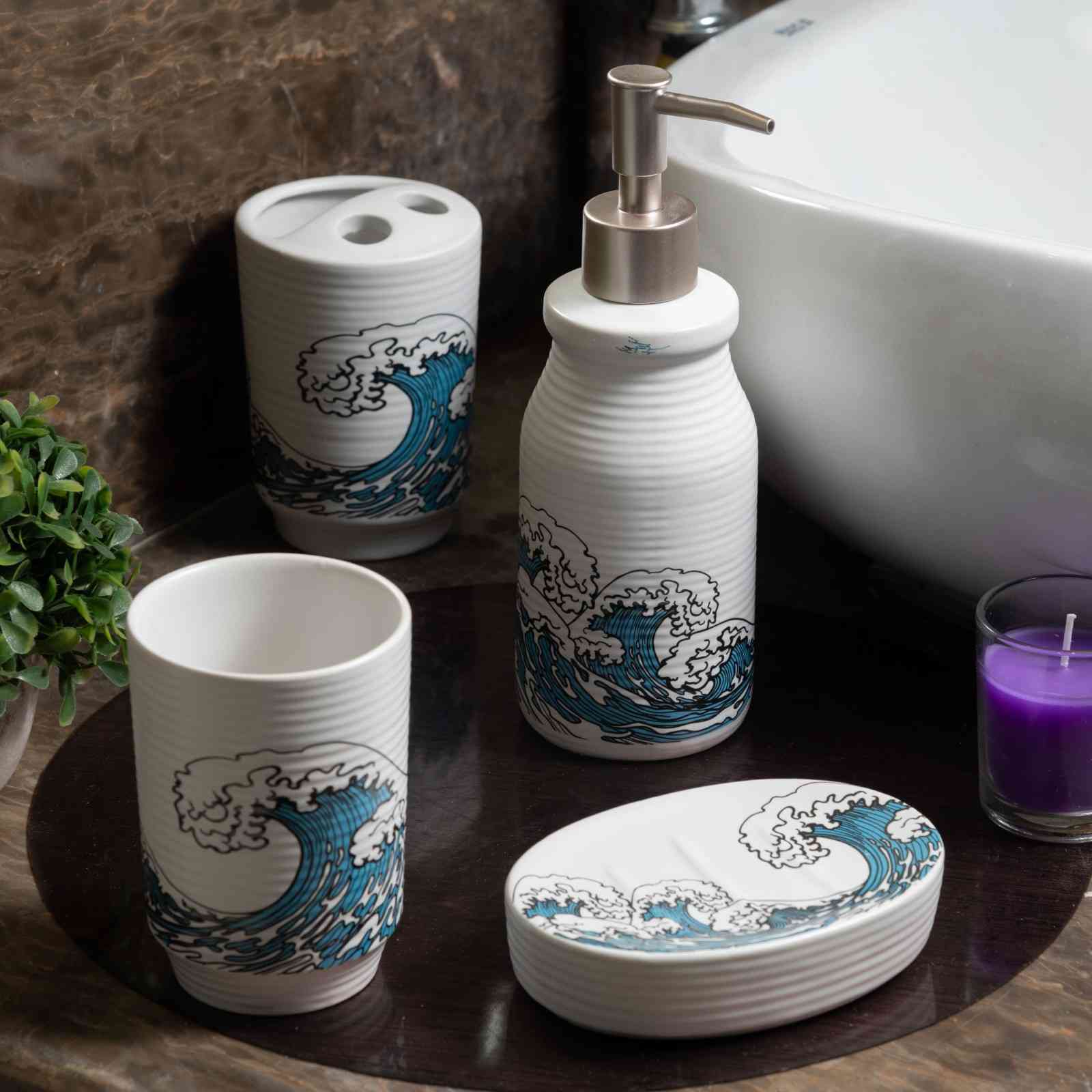 Sea Mist Essentials – Ceramic 4 pcs Bath Set