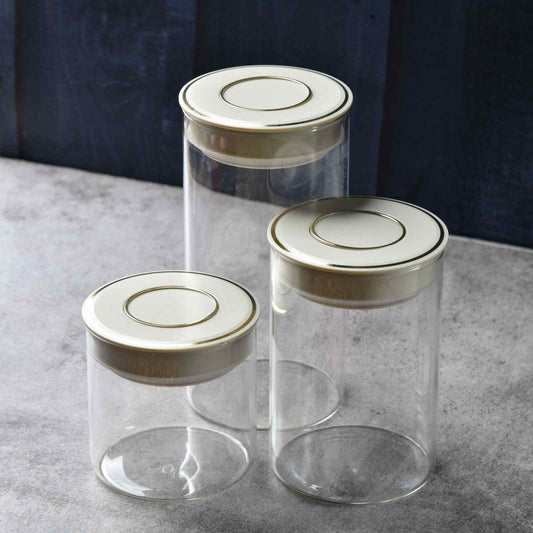 prdct_UrbanPact Cylindrical Pantry Canister – Set of 3 - 450ml/950ml/1150ml