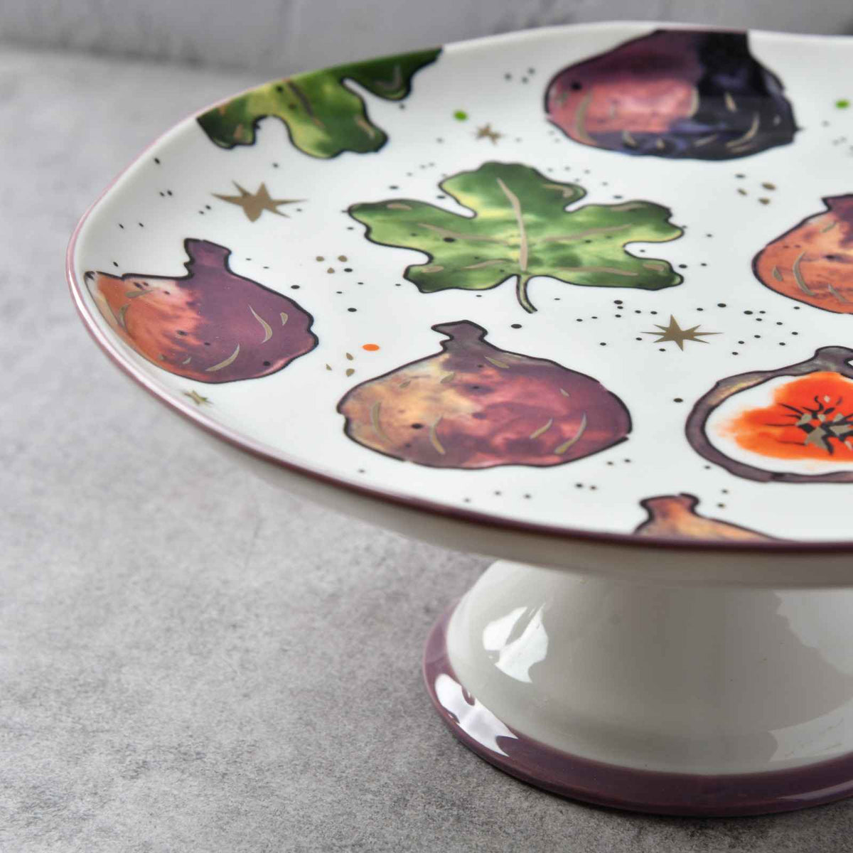 Fig Garden Ceramic Cake Stand