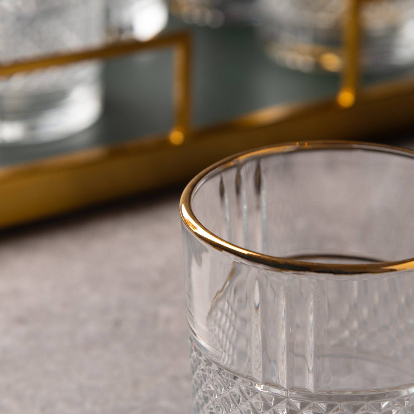 Regal Crest Tumbler With Gold Rim Set of 6