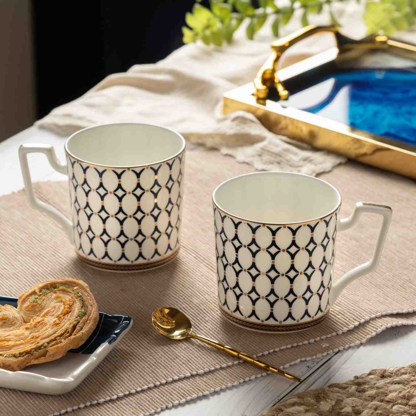 Ivory Charm Mug - Set of 2