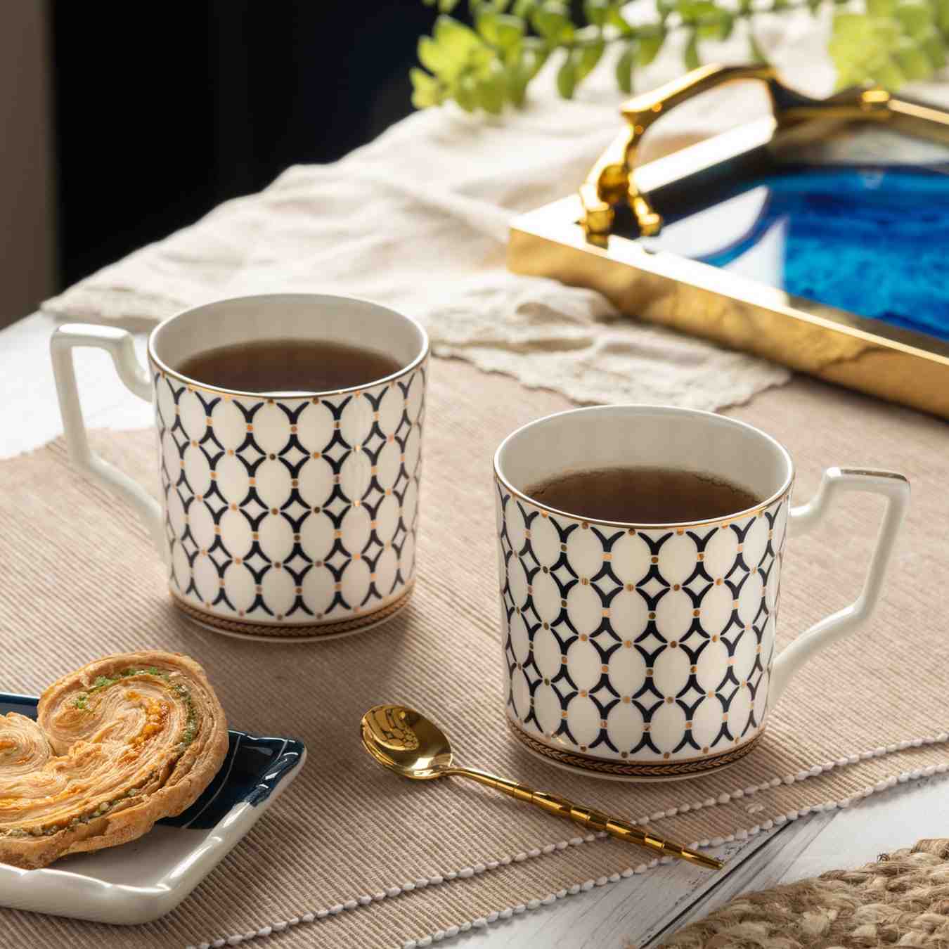 Ivory Charm Mug - Set of 2
