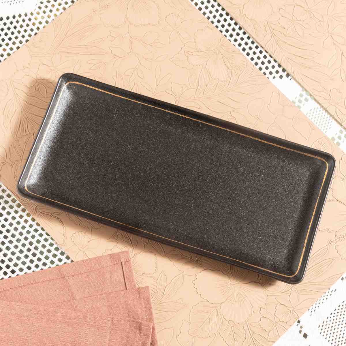 Midnight Elegance Large Serving Platter - 12.4 inch