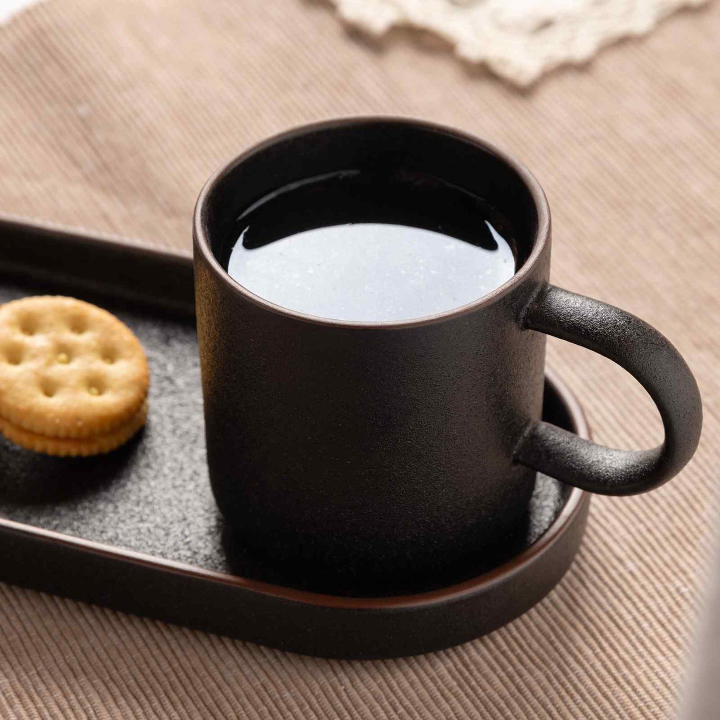 Midnight Elegance Cup & Tray