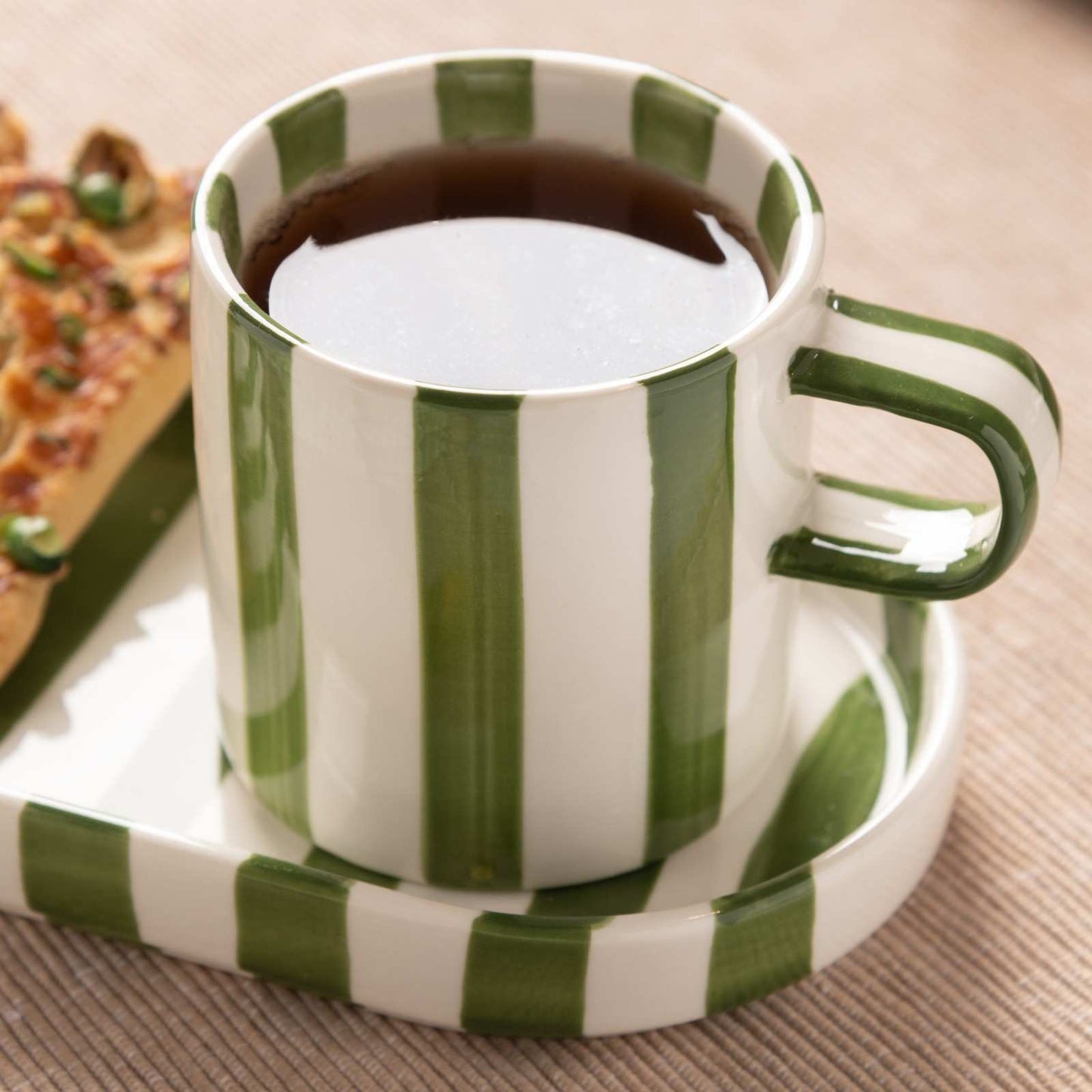Stripped Tea Cup with Tray