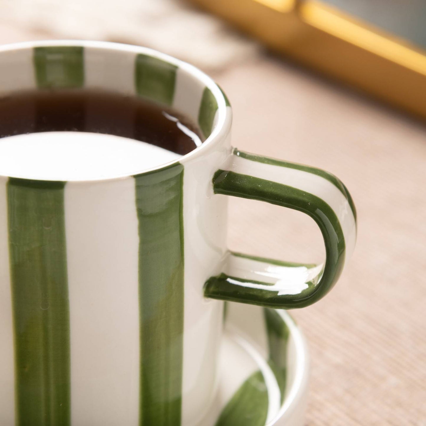 Stripped Tea Cup with Tray