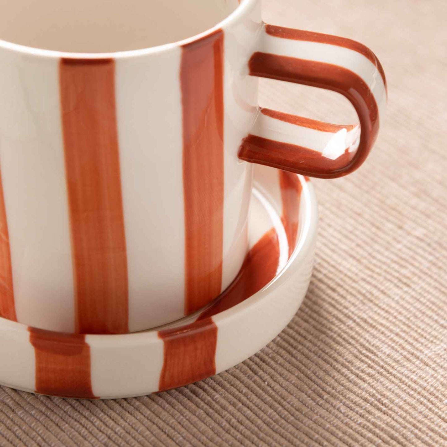 Stripped Tea Cup with Tray