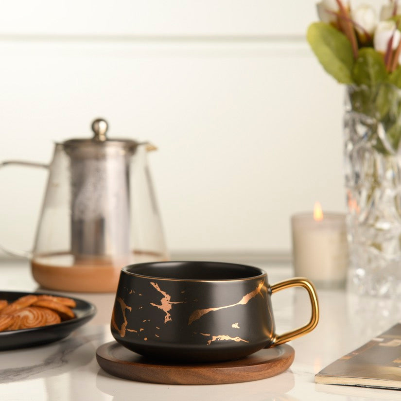 Refined Flatstone - Tea Cup - Black