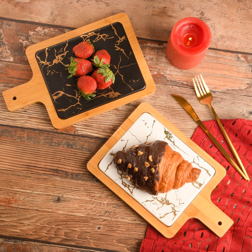 Rectangular Platter - Black Gold