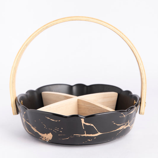 prdct_Four Section Basket Platter - Black