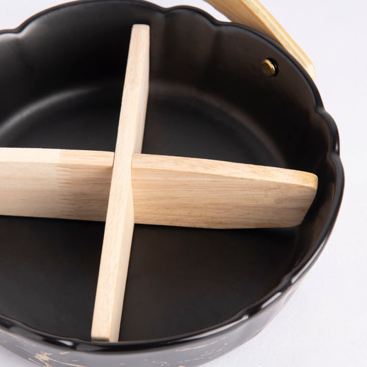 prdct_Four Section Basket Platter - Black