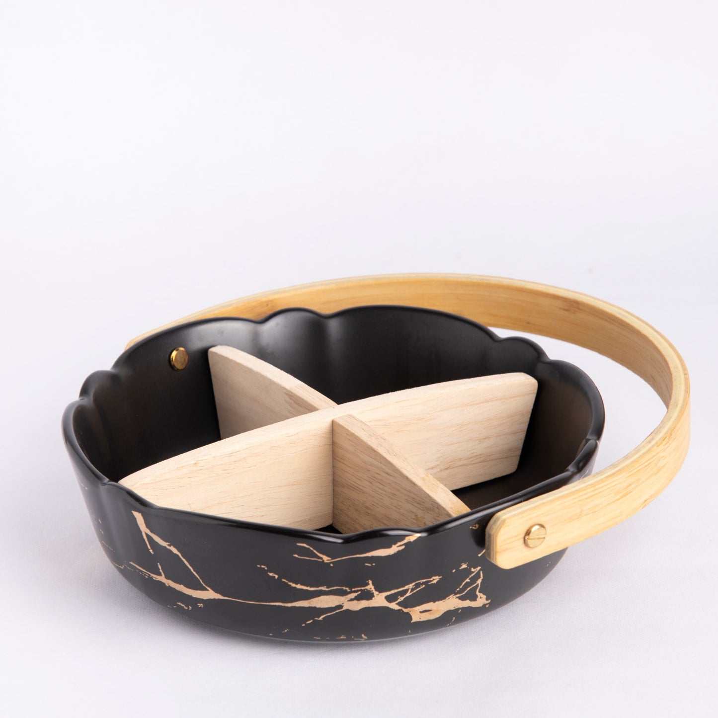 Four Section Basket Platter - Black