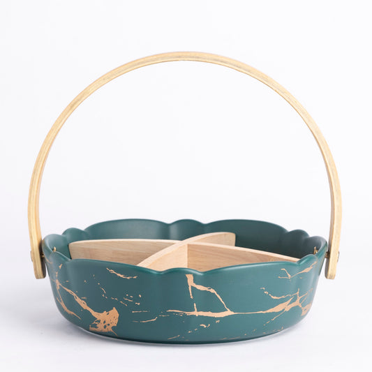 prdct_Four Section Basket Platter - Green