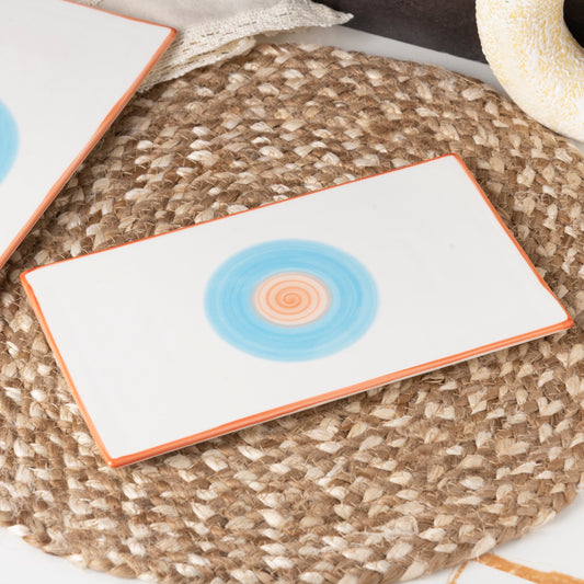 prdct_Rainbow Collection Flat Platter - Pink and Blue - 10 inch