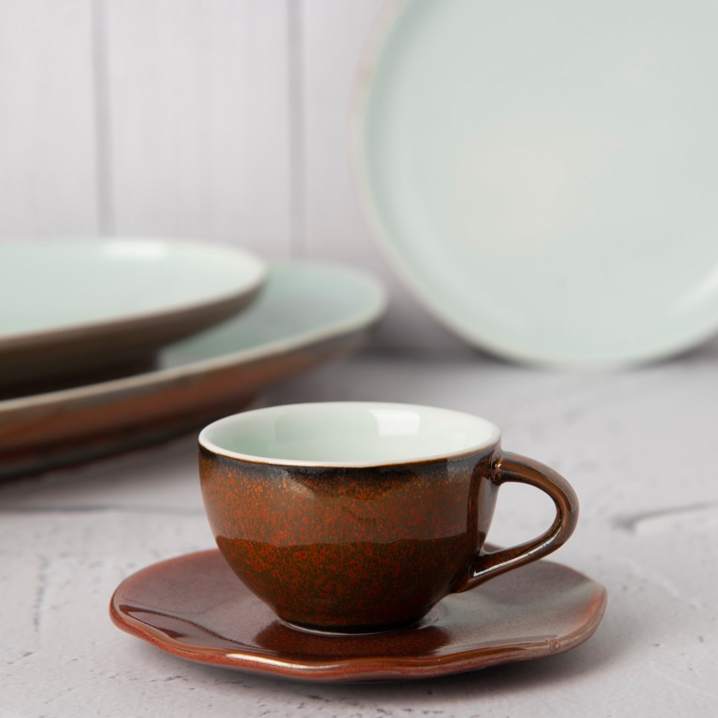 Burgundy Bliss - Tea Cup Saucer - Set of 6