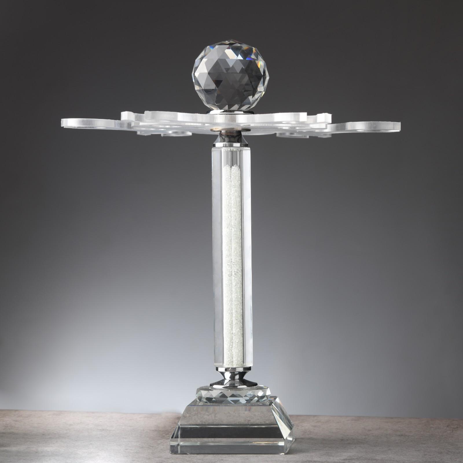 Diamond Aura Glass Holder with Square Bottom