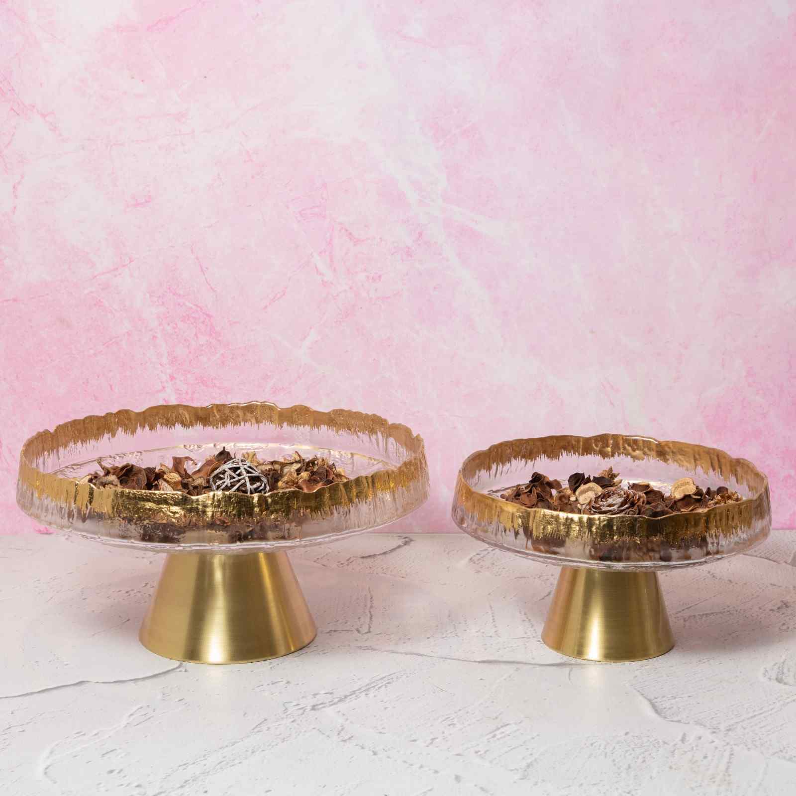 Gold Foil Tall Fruit Bowl - Medium