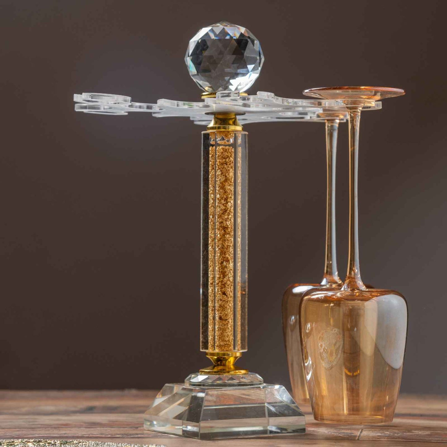 Diamond Aura Glass Holder with Square Bottom