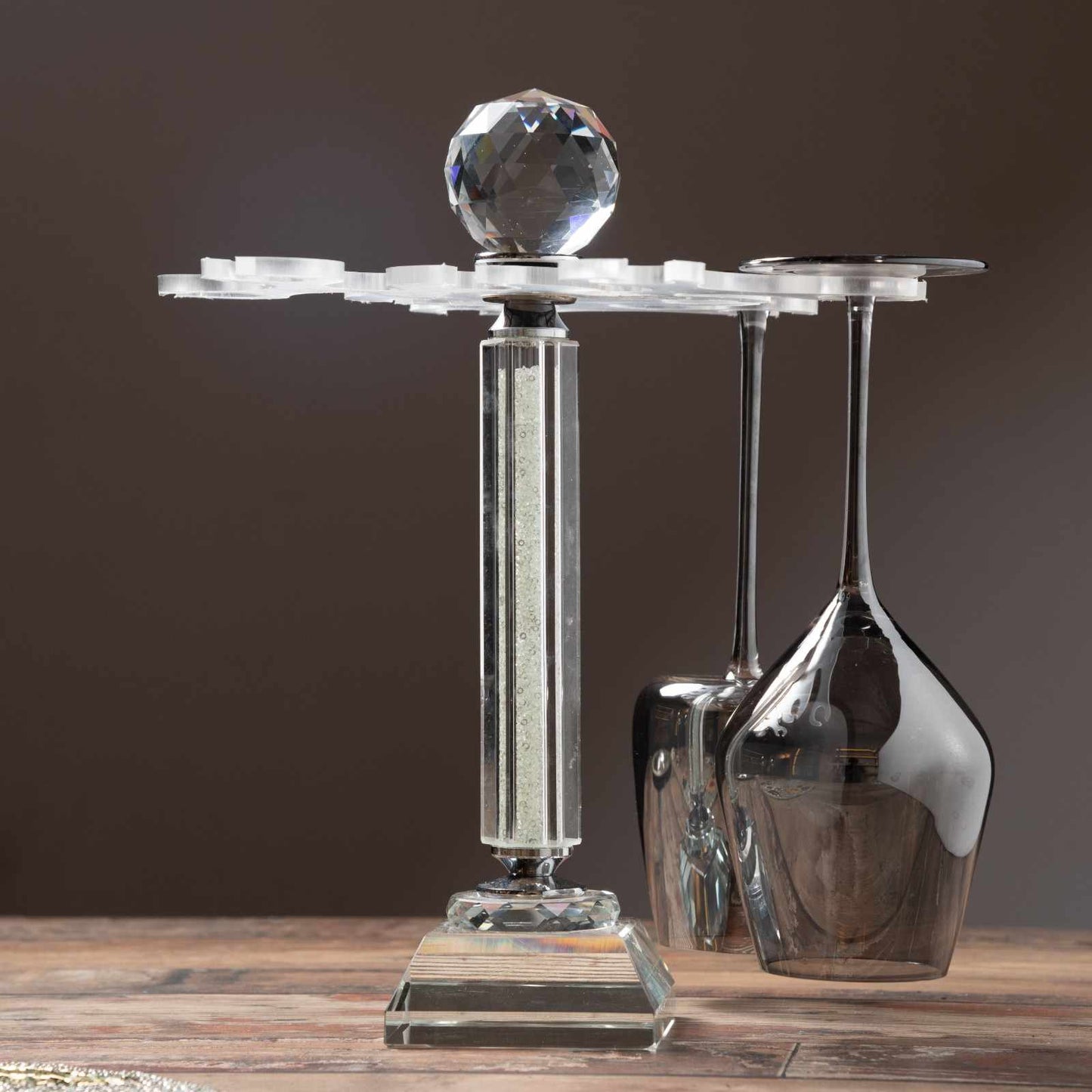 Diamond Aura Glass Holder with Square Bottom