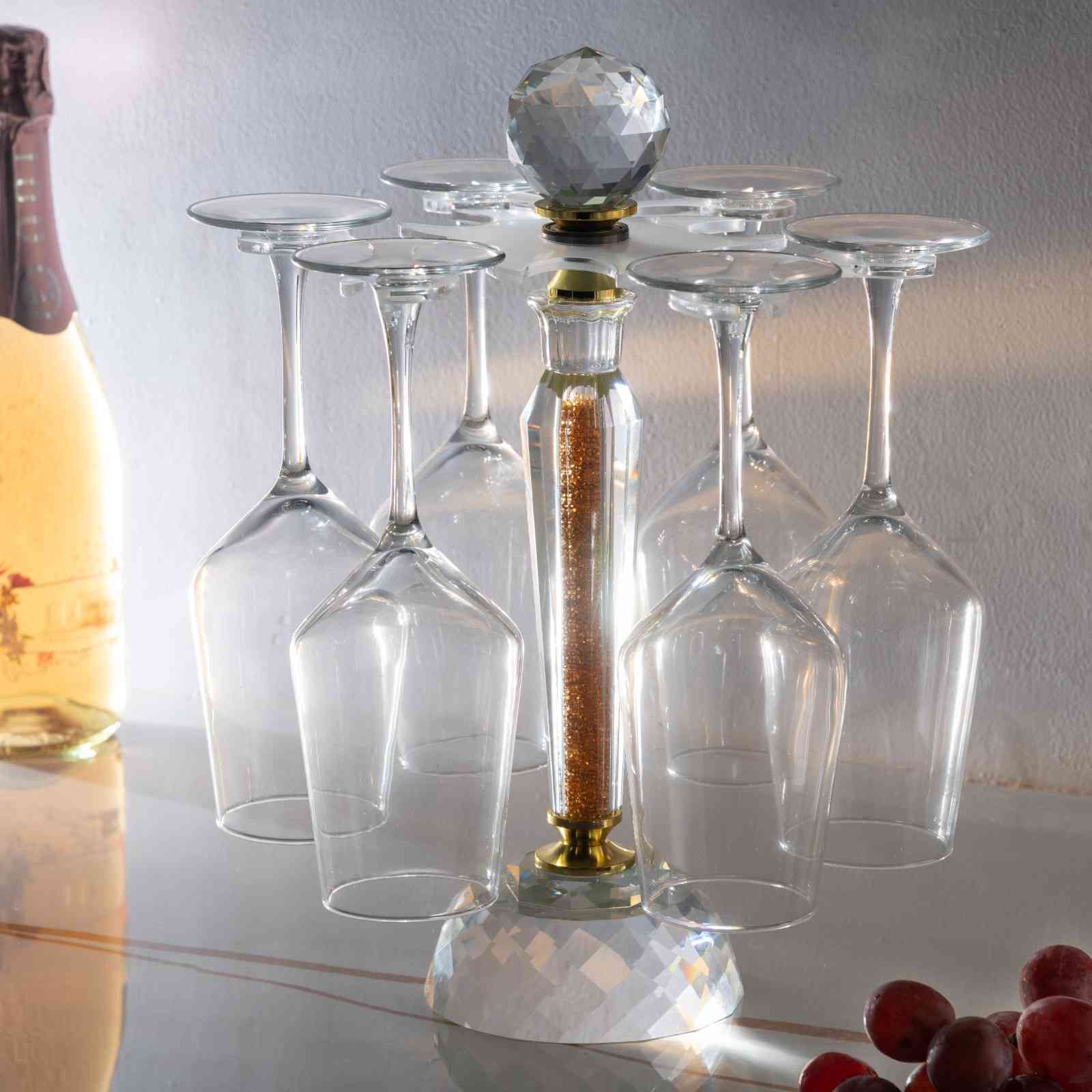 Imperial Roman Crystal Glass Holder with Round Bottom