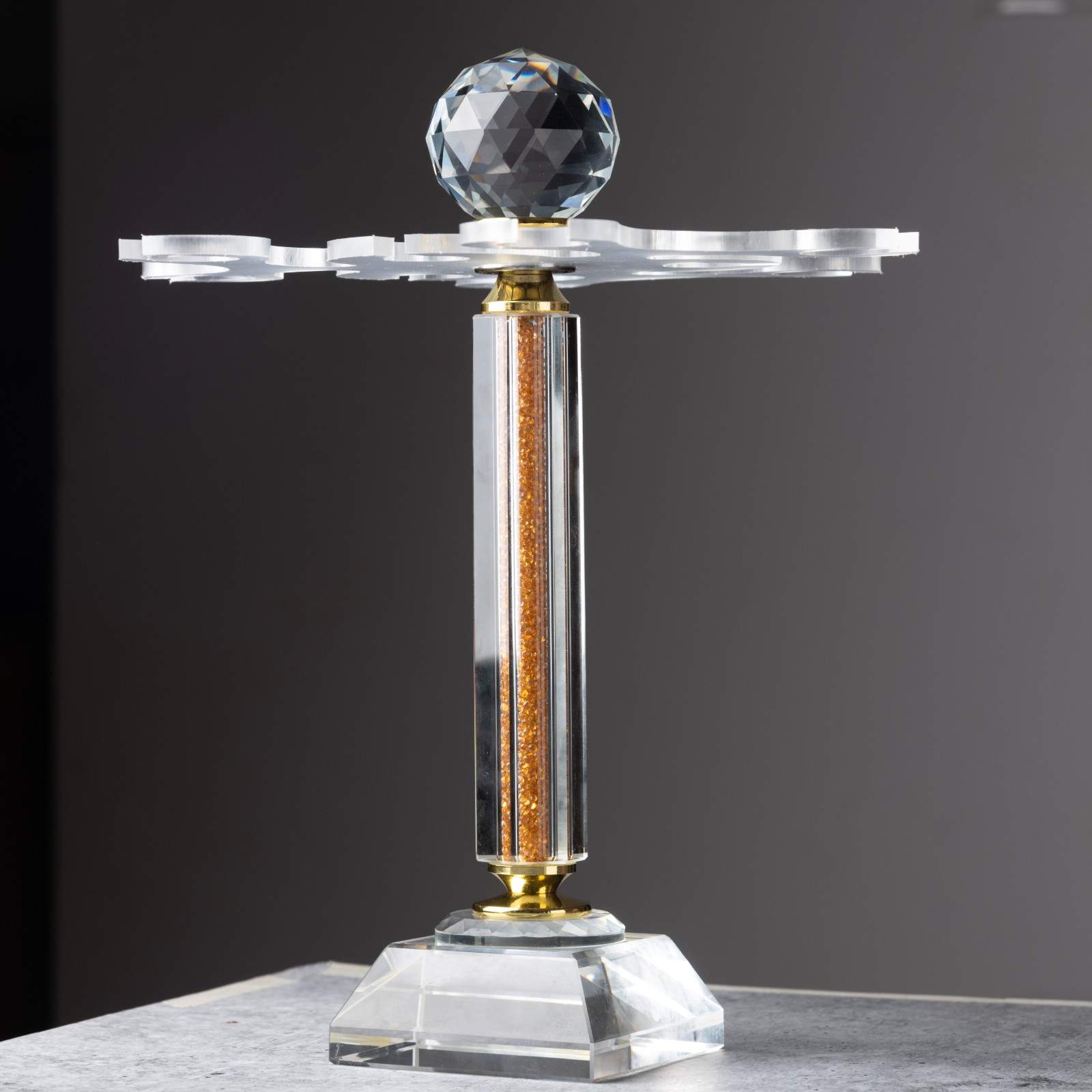 Diamond Aura Glass Holder with Square Bottom