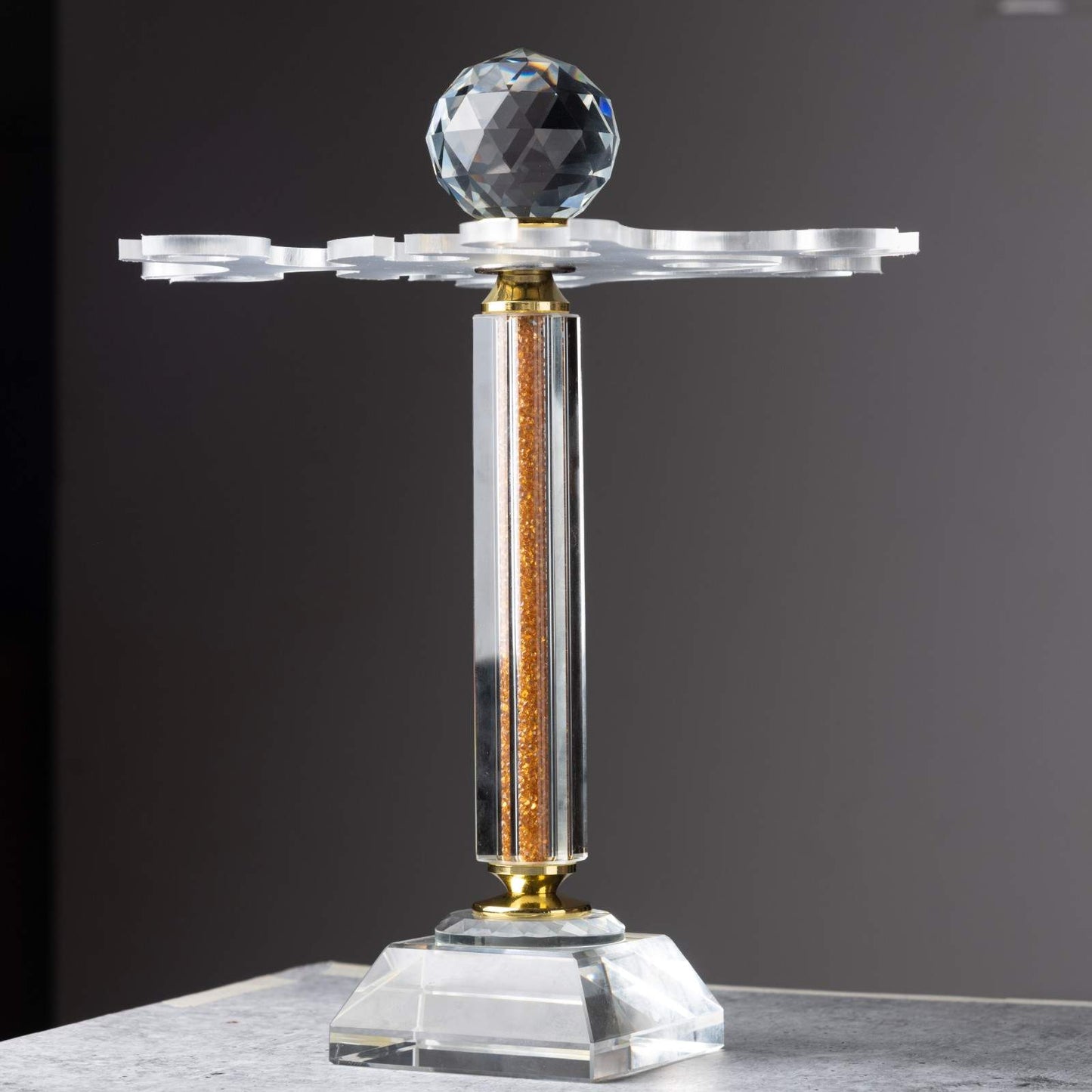 Diamond Aura Glass Holder with Square Bottom