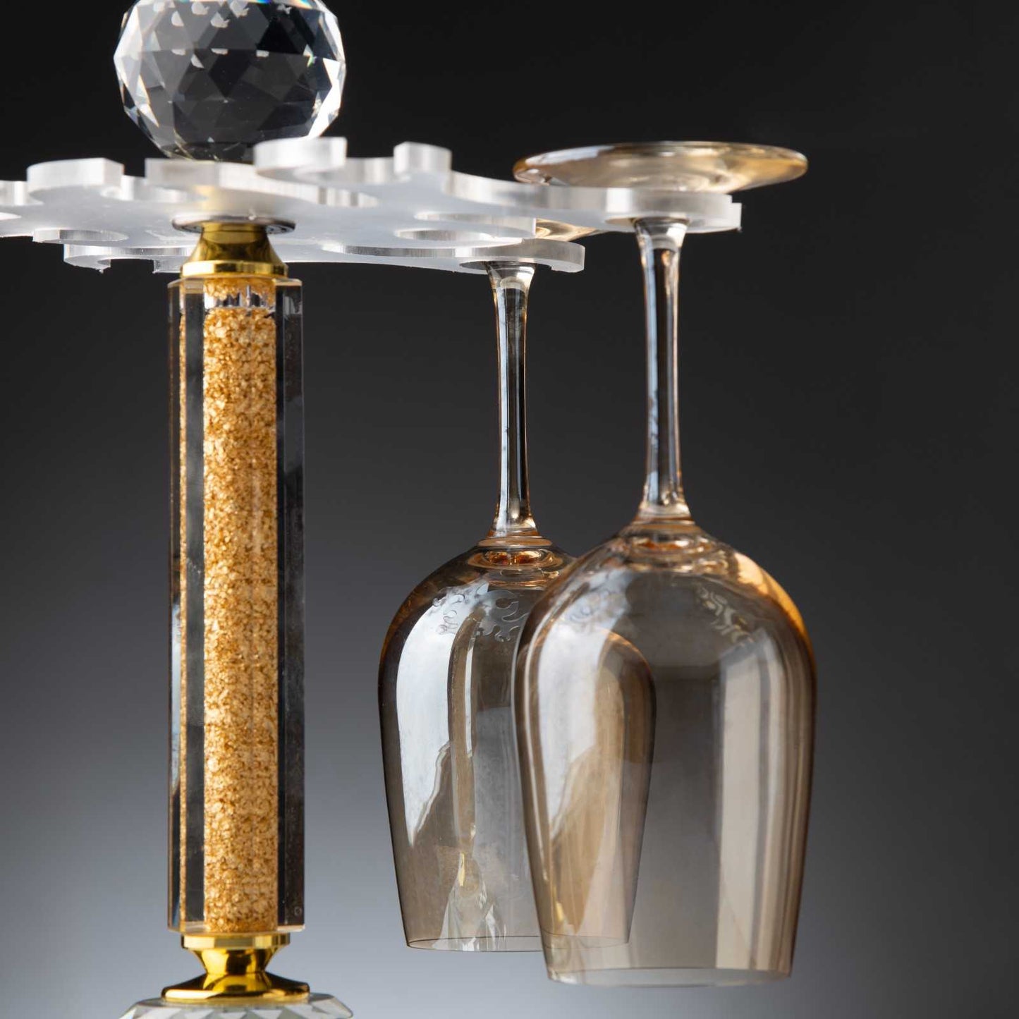 Diamond Aura Glass Holder with Square Bottom