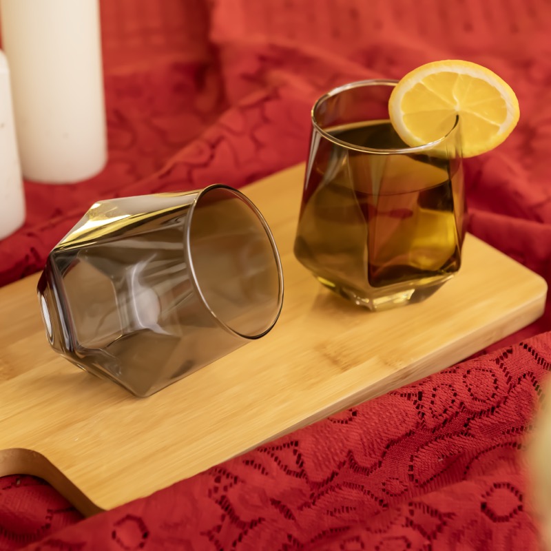Diamond Six-Sided Glass - Ash - Set of 6