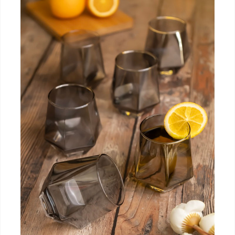 Diamond Six-Sided Glass - Ash - Set of 6