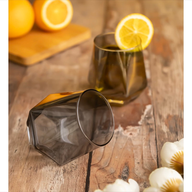 Diamond Six-Sided Glass - Ash - Set of 6