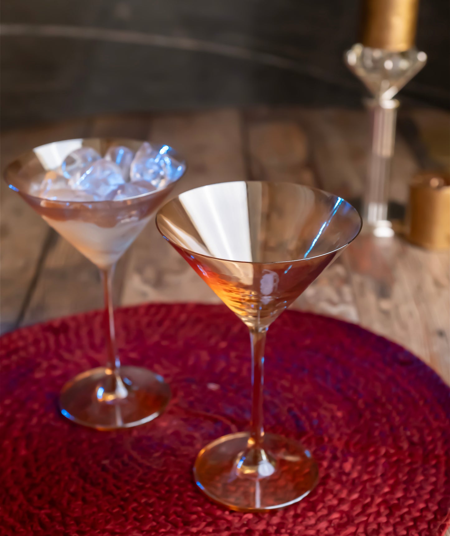 Amber Crystal Martini Glass - Set of 2