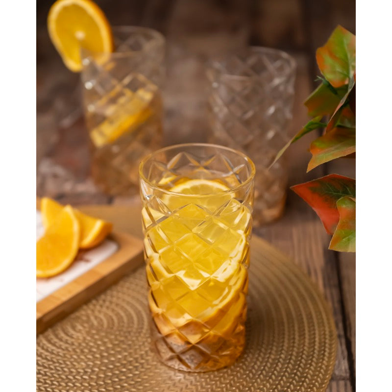 Ethereal Amber Tall Crystal Tumbler - Set of 6