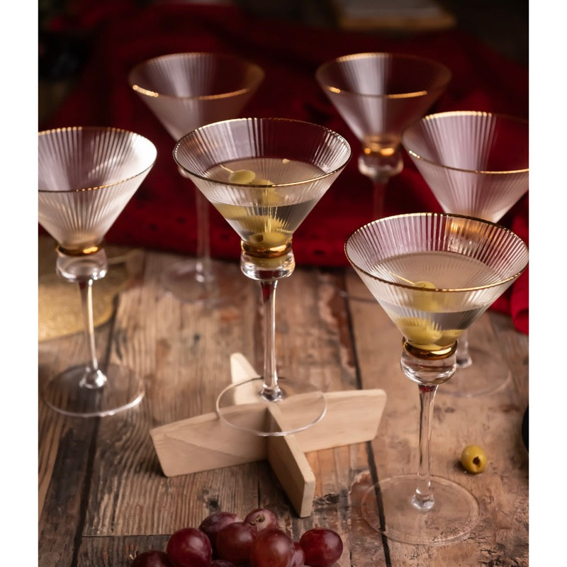 Velvet Martini Glass - Gold Touch - Set of 2