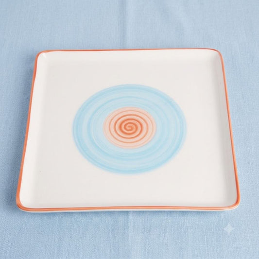 prdct_Rainbow Collection - Pink+Blue - Square Main Plate - 10 inch