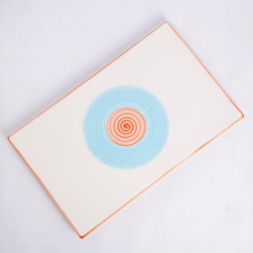 prdct_Rainbow Collection Flat Platter- Pink and Blue - 14 inch