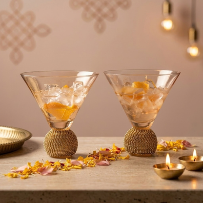 Diamond Mystique Cocktail Glass Set of 2