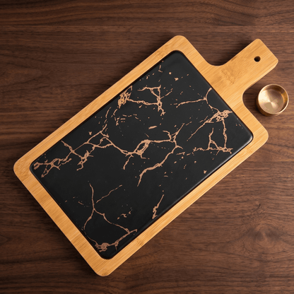Rectangular Platter - Black  Gold
