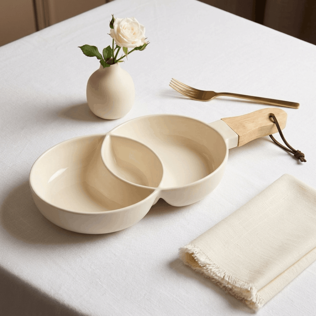 Three Section Platter  - White