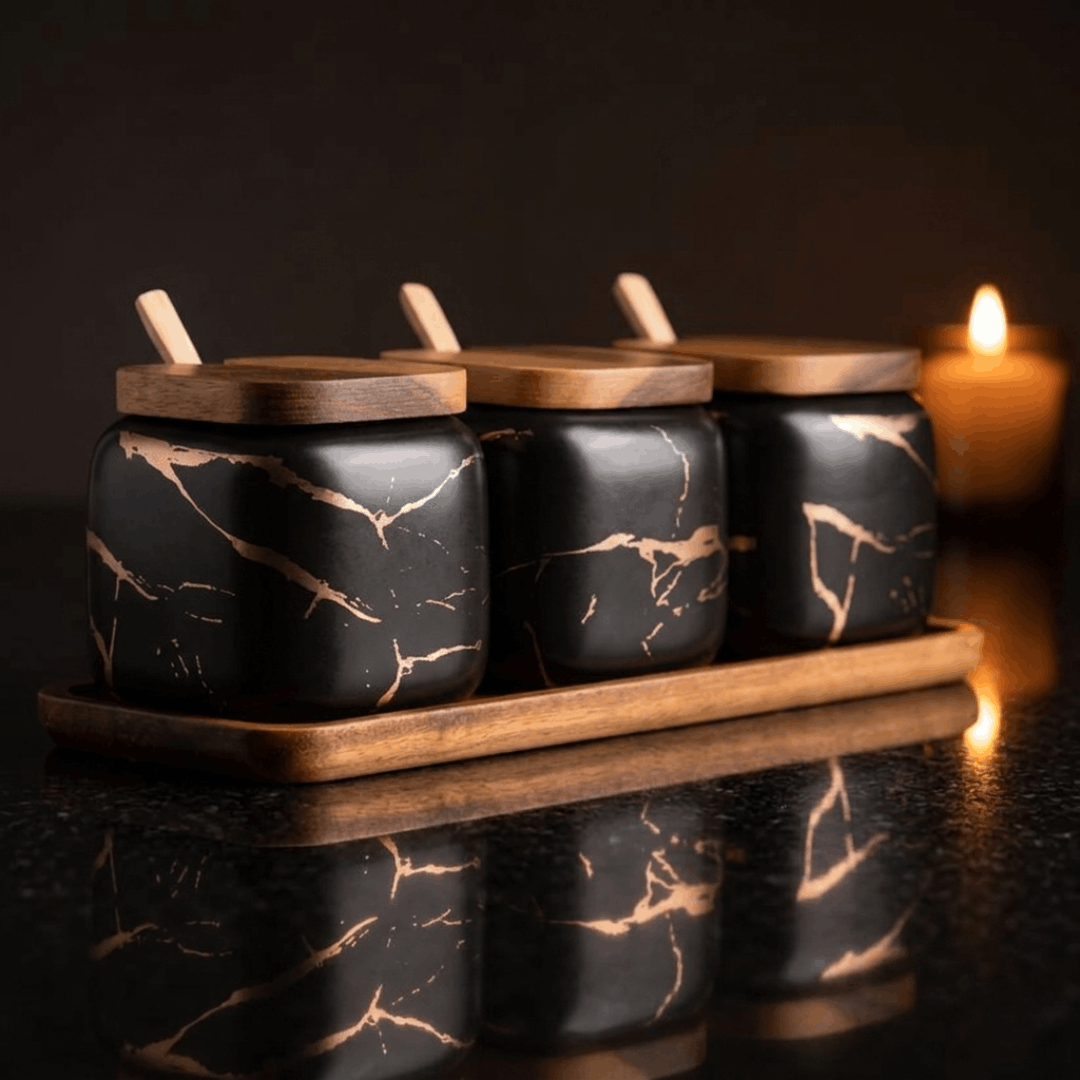 Three Jar Set -black