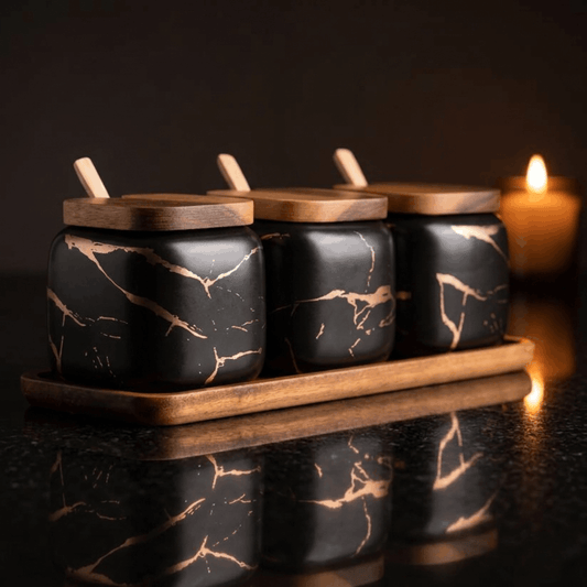 Three Jar Set -black