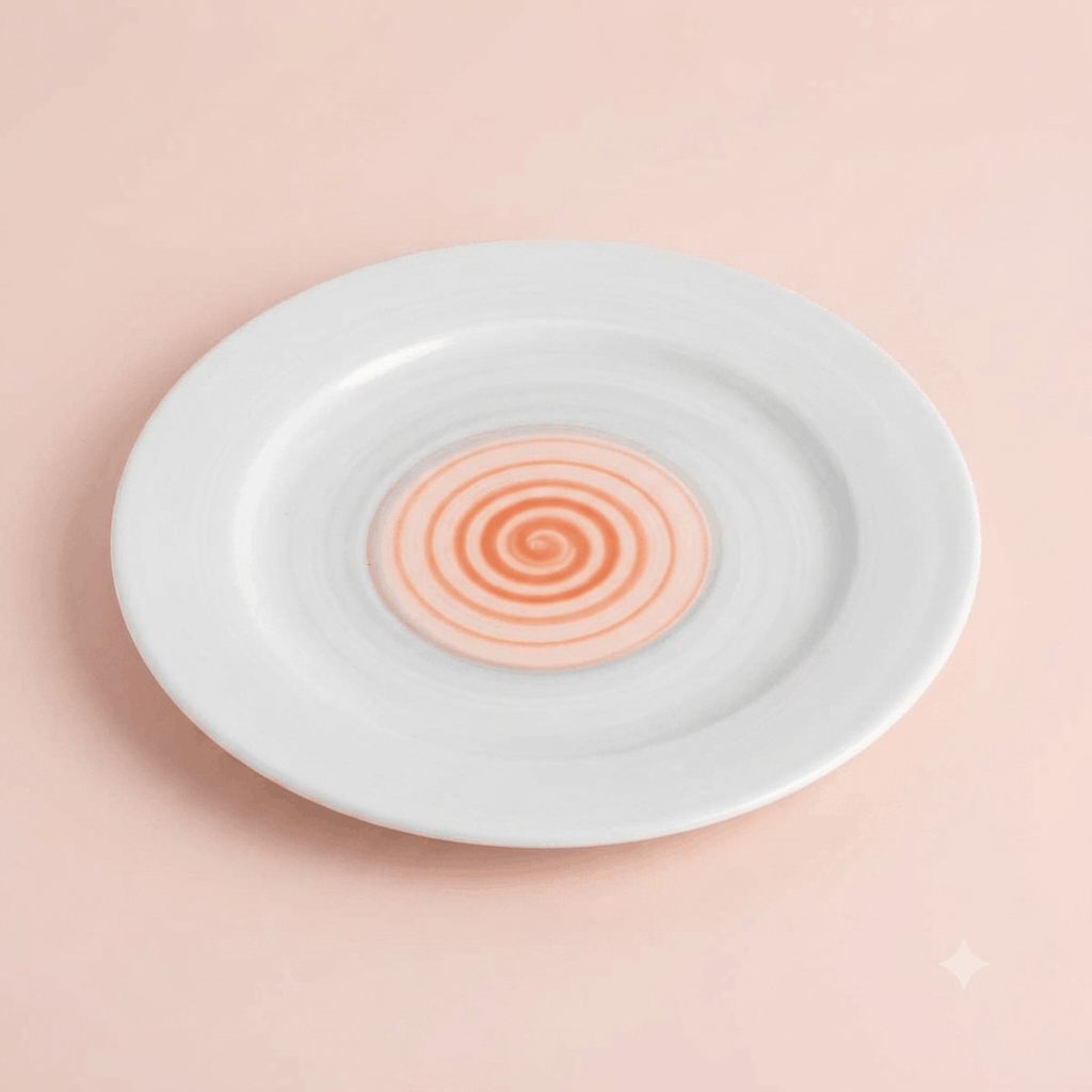 Rainbow Collection - Grey+Pink - Side Flat Plate - 7 inch