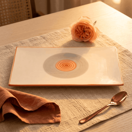 prdct_Rainbow Collection Flat Platter - Grey and Pink - 14 inch