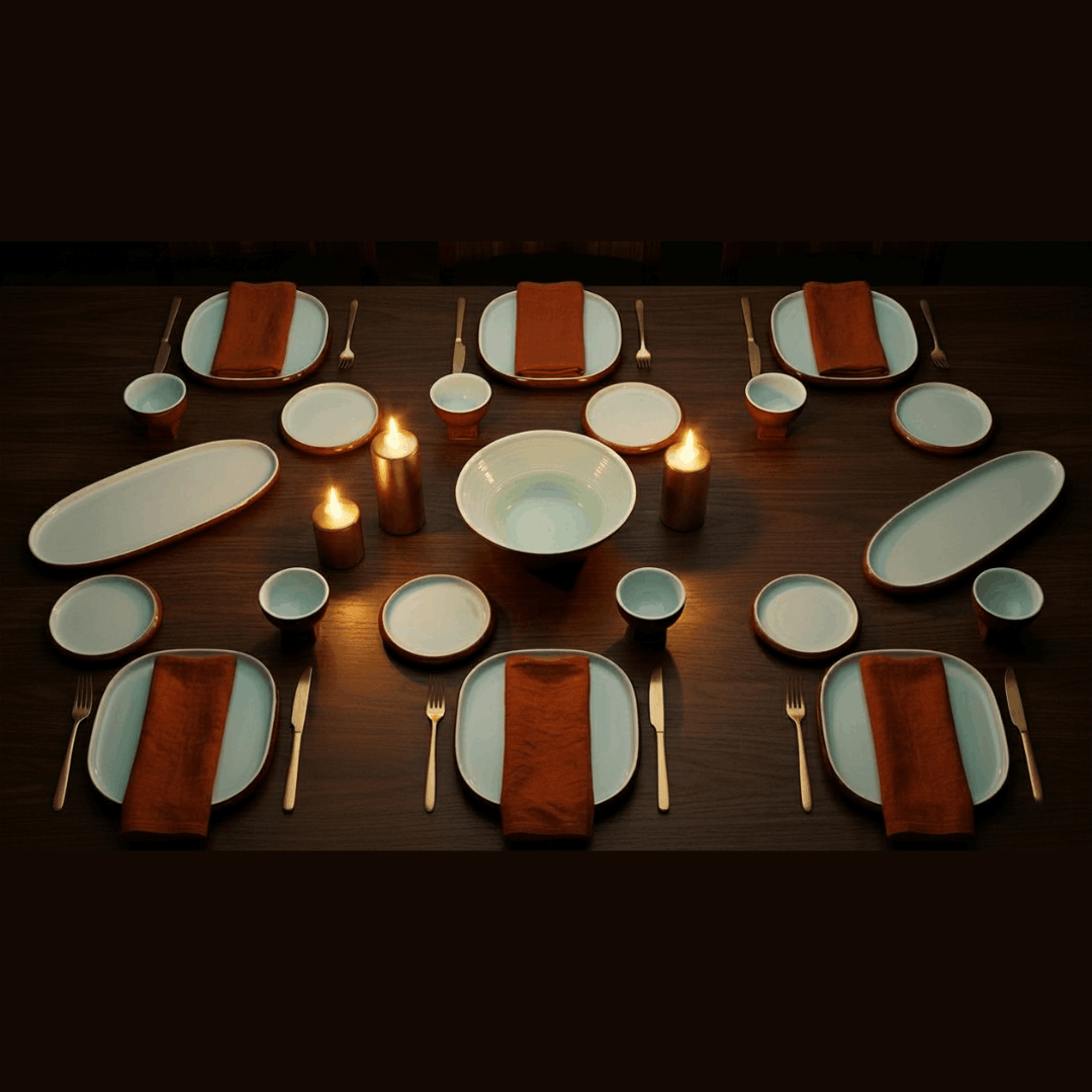 Burgundy Bliss - 25 Pcs Dinner Set Set for 6